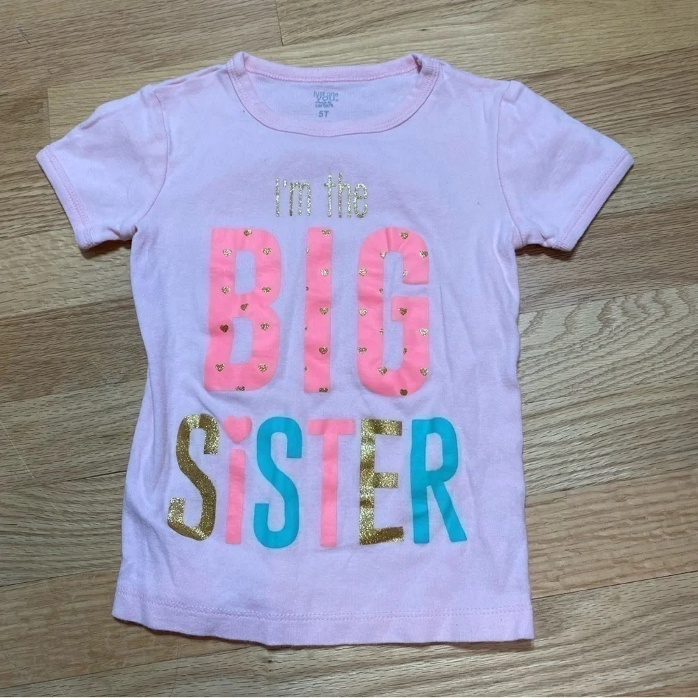 Carter’s I’m the Big Sister T-shirt 5T Kids Girls Pink